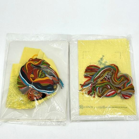 Leewards 1976 2 Packages Sealed Crewel Kits Colorful Pheasants Mailbox Country - Picture 4 of 13
